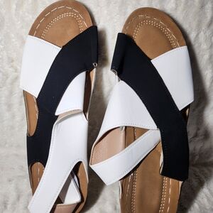 Black and White Women's Sandals